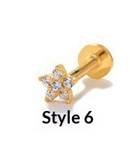 Load image into Gallery viewer, Geometric Diamond-studded Flat-head Helix Piercing Earring