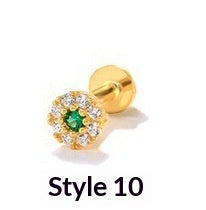 Load image into Gallery viewer, Geometric Diamond-studded Flat-head Helix Piercing Earring