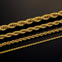 Load image into Gallery viewer, 24k Color-retention Electroplated Twisted Rope Necklace And Bracelet