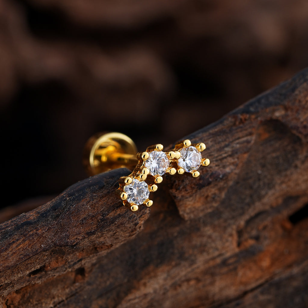 Minimalist Micro-Set Zircon Ear Cuffs