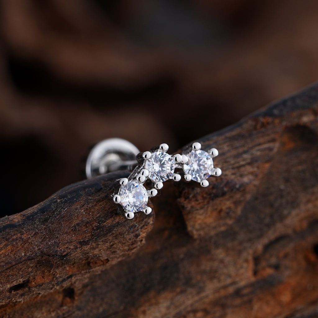 Minimalist Micro-Set Zircon Ear Cuffs