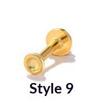 Load image into Gallery viewer, Geometric Diamond-studded Flat-head Helix Piercing Earring