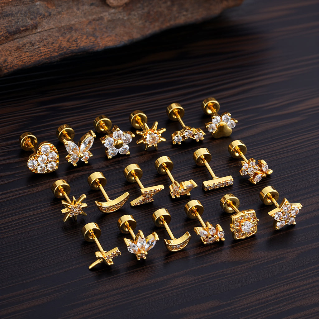 Minimalist Micro-Set Zircon Ear Cuffs
