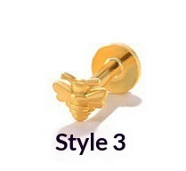 Load image into Gallery viewer, Geometric Diamond-studded Flat-head Helix Piercing Earring